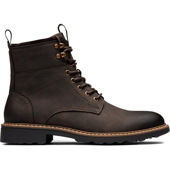 ⚡Men\'s Brown Motorcycle Lace Up Casual Leather Boots Zipper Fashion Chukka Boot main image 5